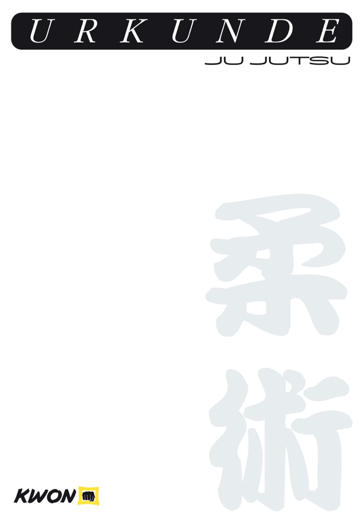 Certificate Ju Jutsu pre-printed