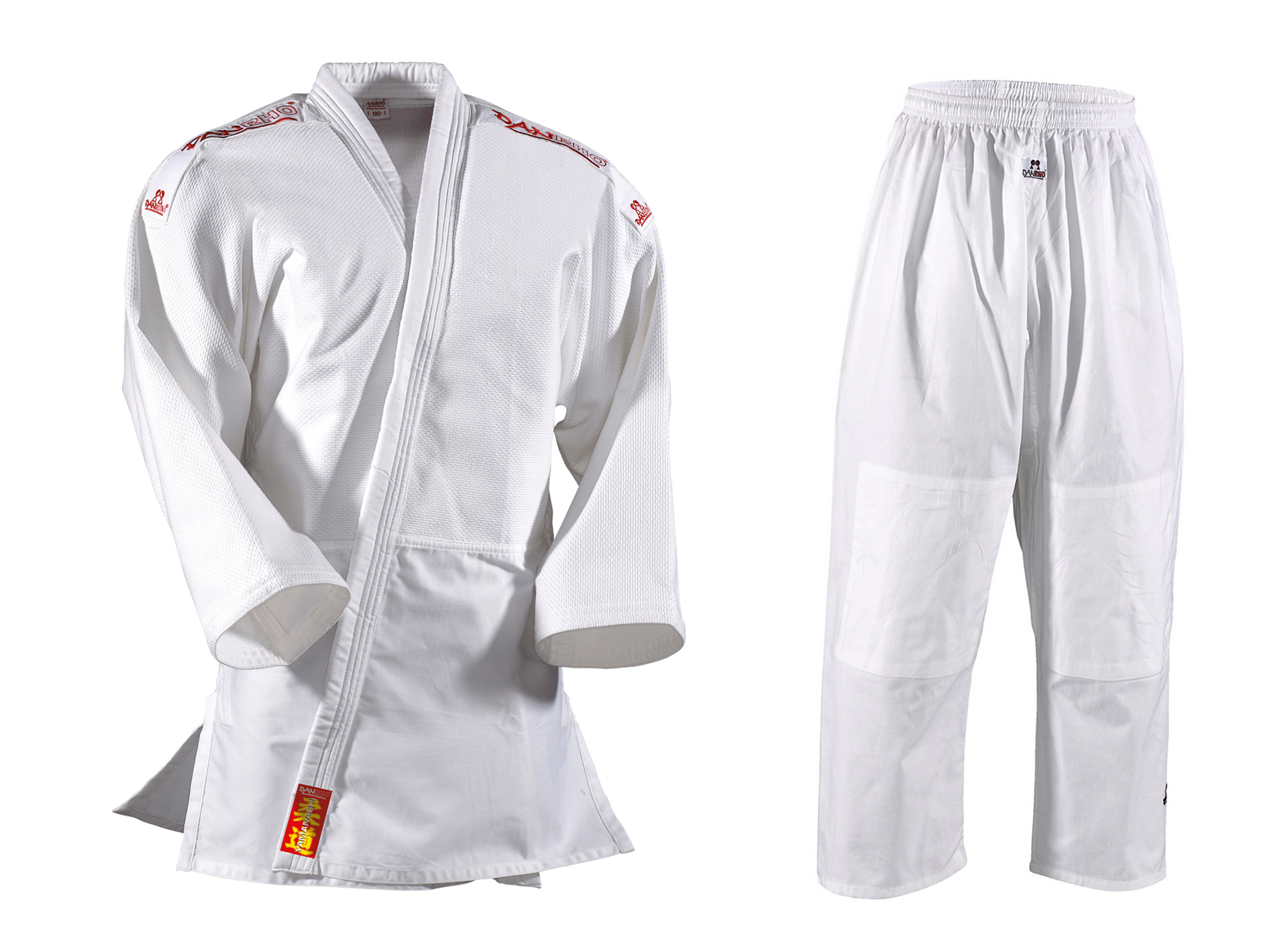 DANRHO Uniforme Judo Yamanashi con logo spalle bianca o blu