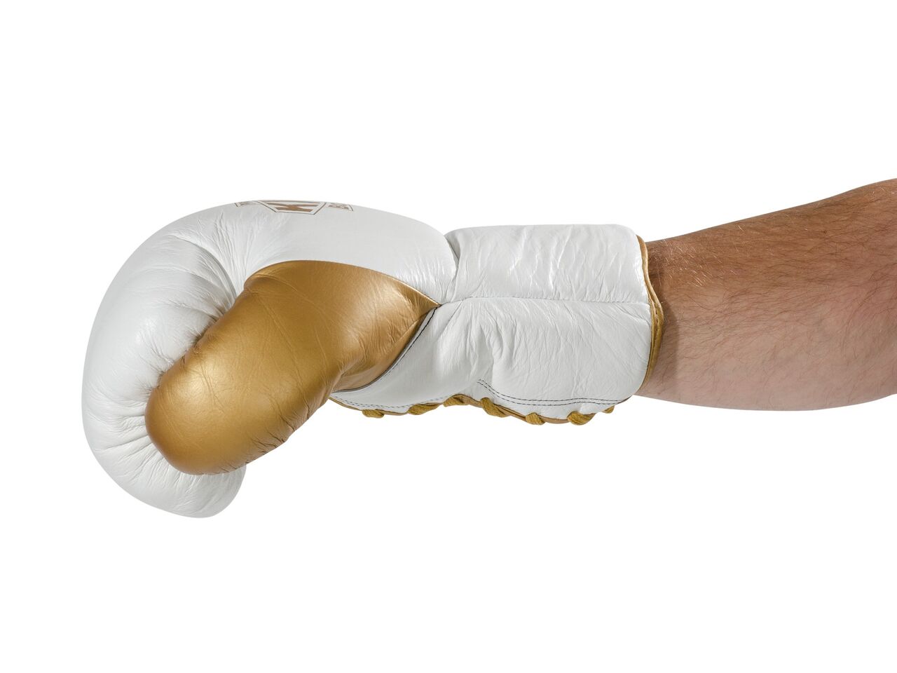 Guanti Boxe con lacci bianco/oro