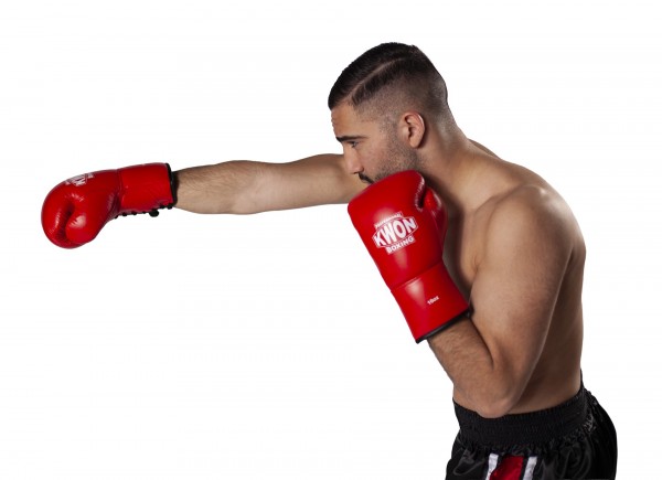 Guantoni da Boxe con i lacci Tournament Rossi