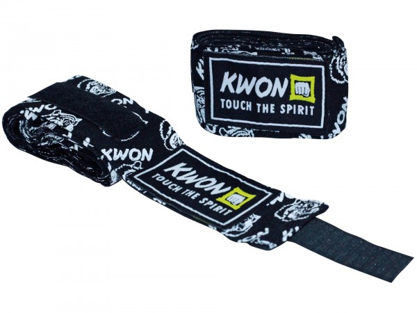 Fascie per bambini Boxe Tiger non elastica 2 m nera